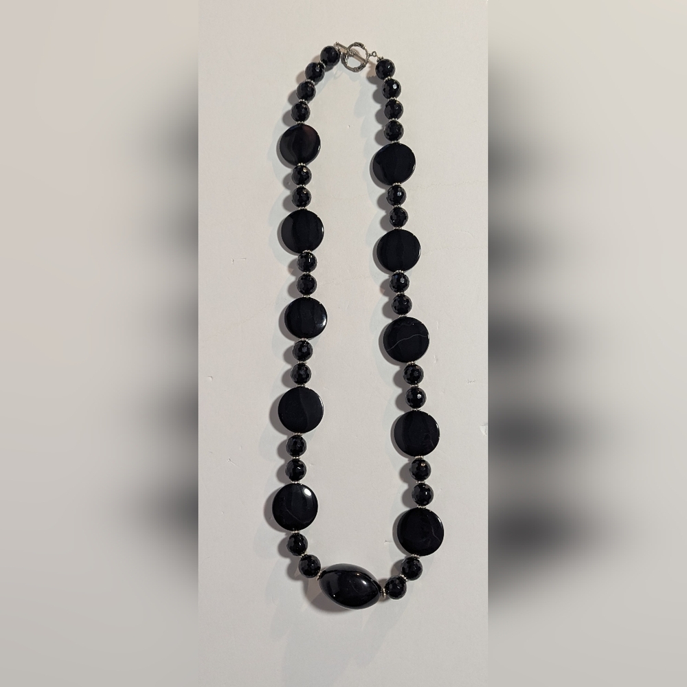 Vintage Elegant Black Natural Stone Necklace